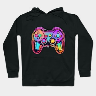 Vibrant Neon Game Controller Art No. 558 Hoodie